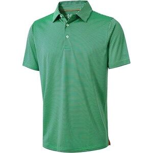 Men's Green Striped Polo Shirt